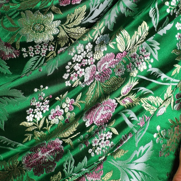 Sweetly Chic Green Floral Jacquard Two-Piece Mini Dress - Picture 6 of 14